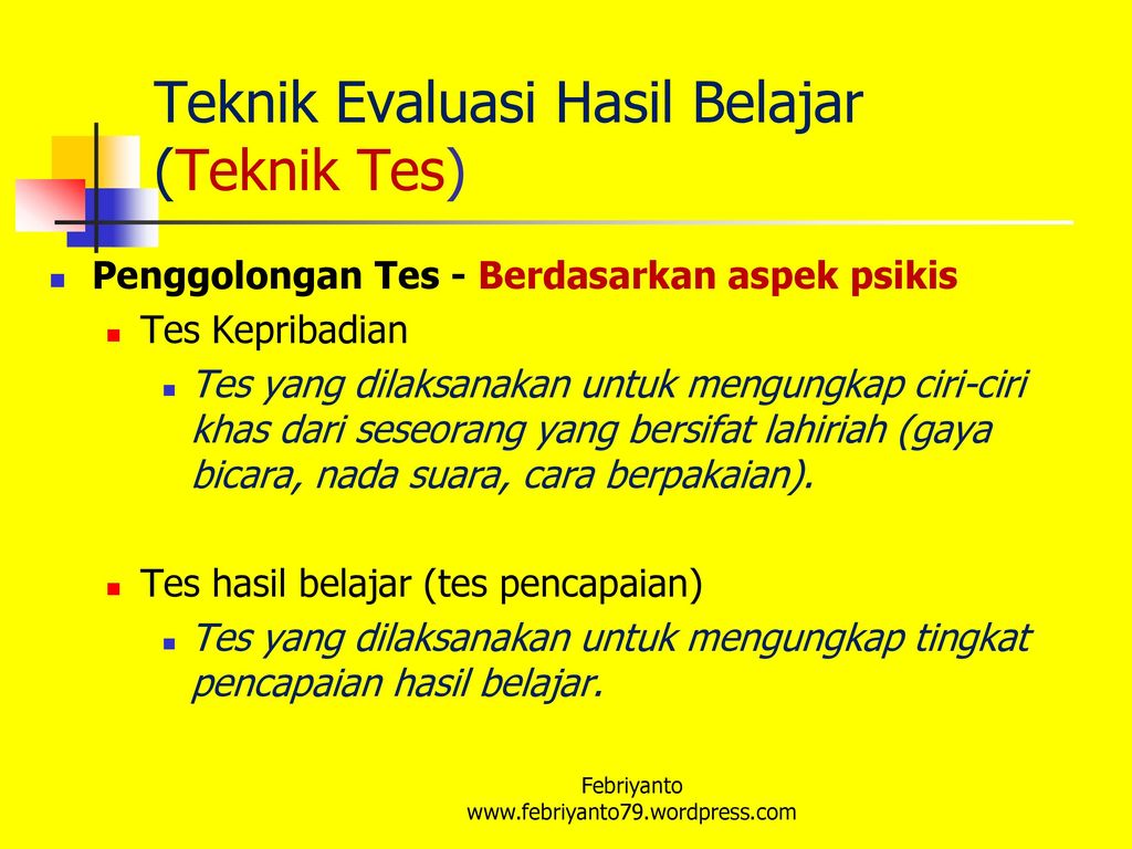 Teknik Evaluasi Hasil Belajar - Ppt Download