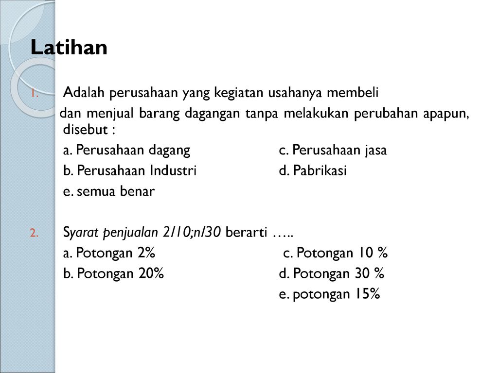 Perusahaan Dagang Ppt Download