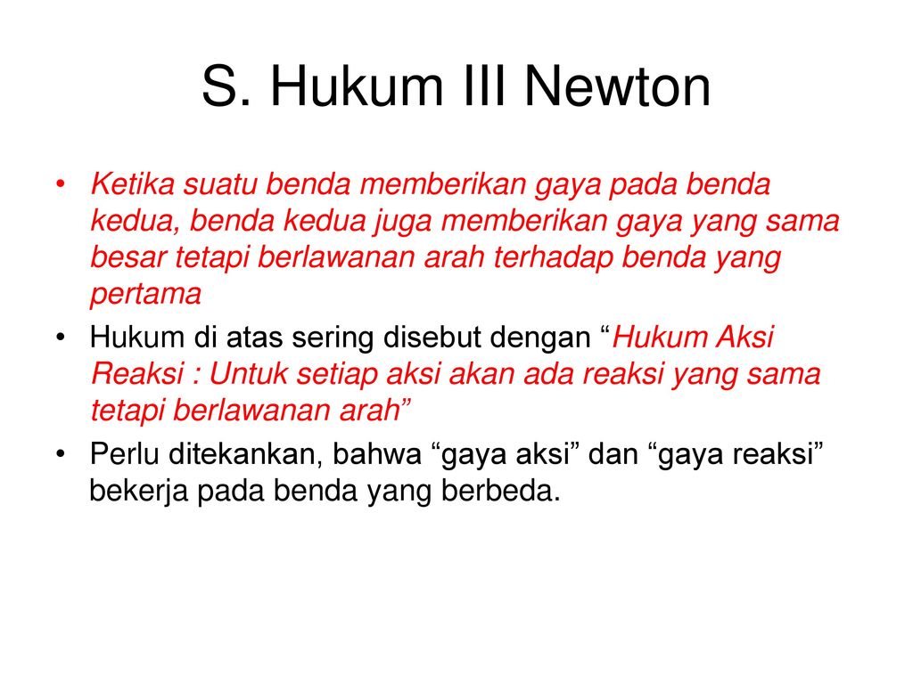 S. Hukum III Newton
