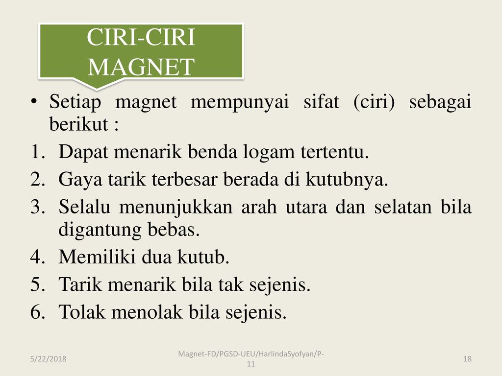 MAGNET Harlinda Syofyan,S.Si., M.Pd. Pendidikan Guru Sekolah Dasar ...