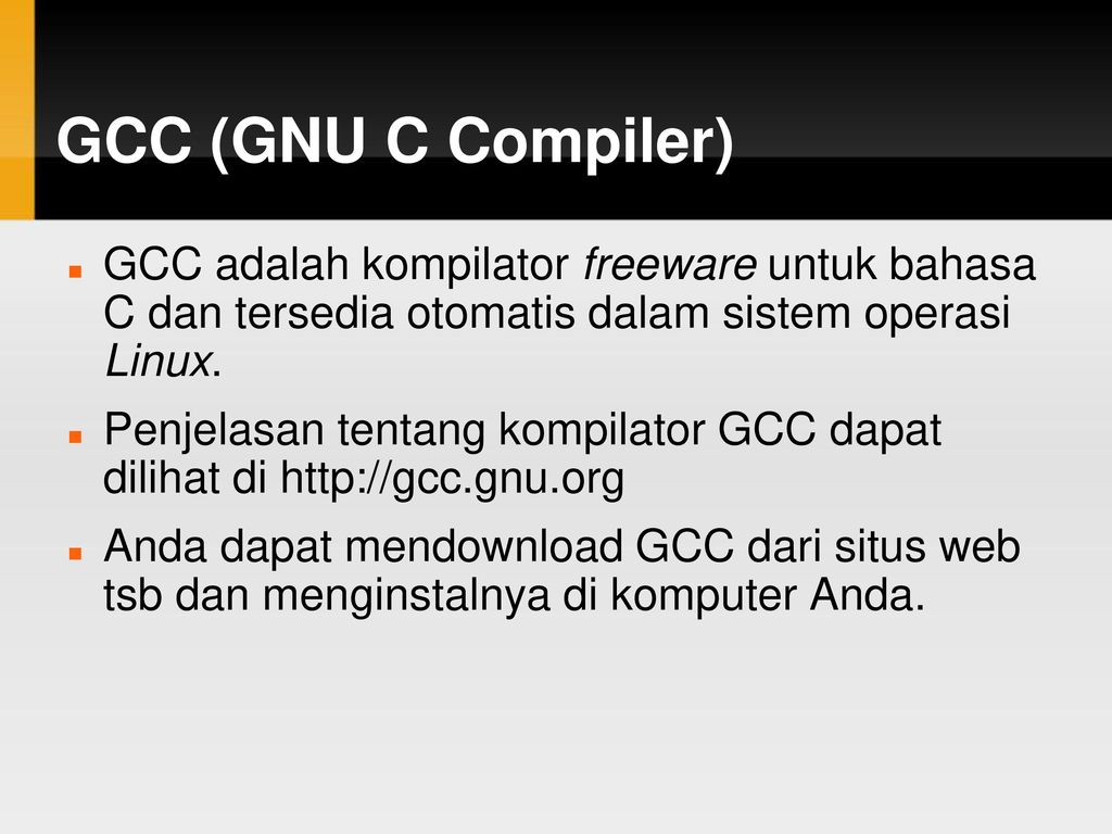 Gcc c compiler. GCC.