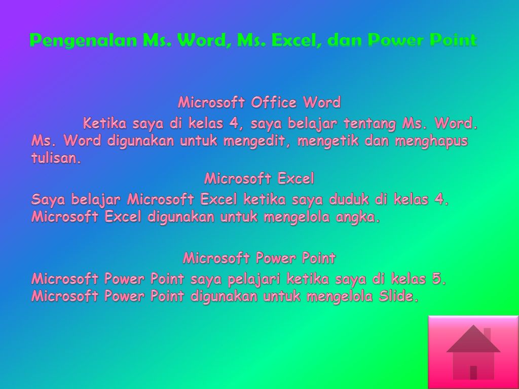 Perbedaan Microsoft Word Excel Dan Power Point Ppt Download