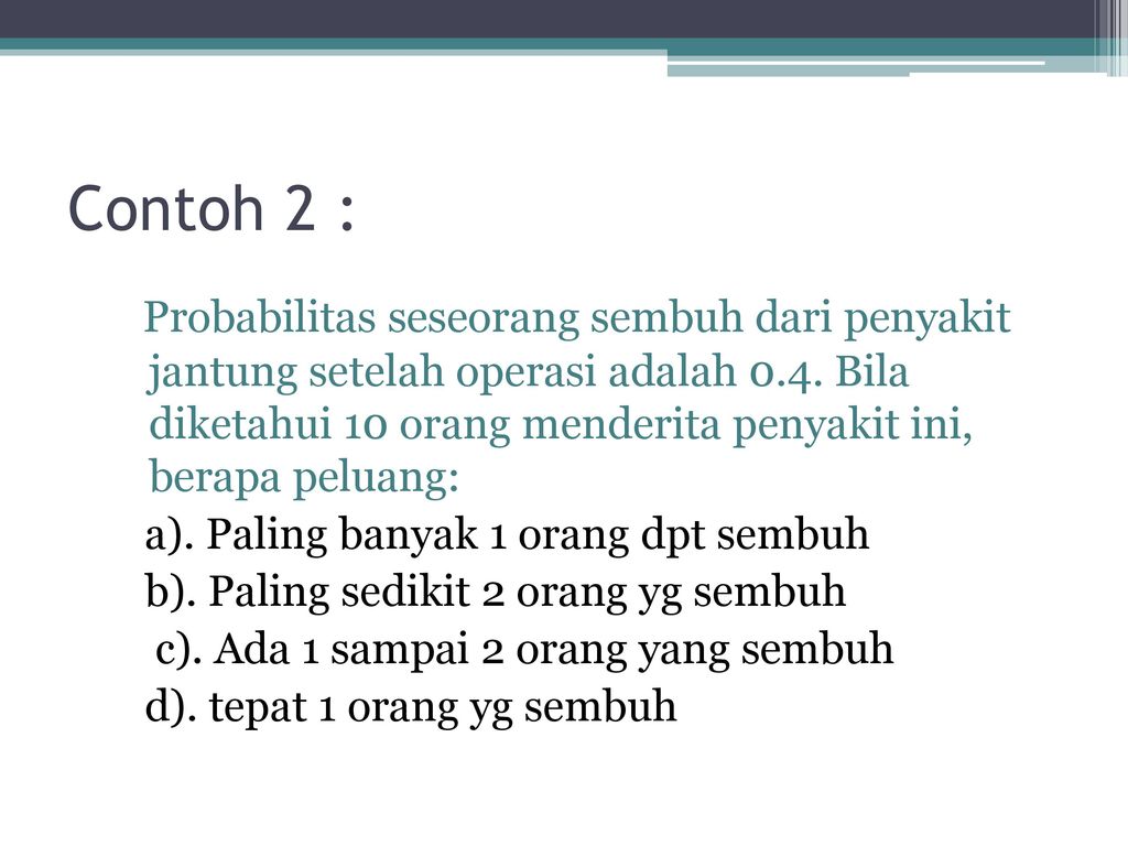 DISTRIBUSI PROBABILITAS DISKRIT (1) - Ppt Download