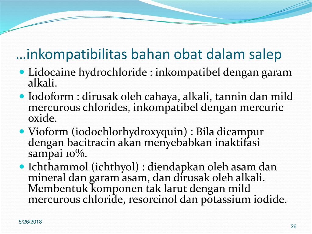 Inkompatibilitas Sediaan Salep Ppt Download