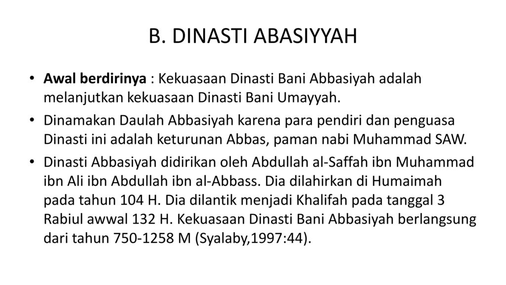 Dinasti daulah abbasiyah merupakan daulah islam yang berdiri setelah runtuhnya bani umayyah, dinamakan bani dinisbatkan pada salah satu pendirinya yang bernama...