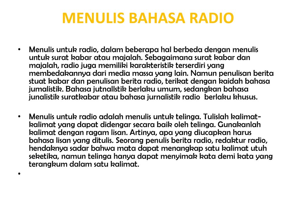 MENULIS BAHASA RADIO
