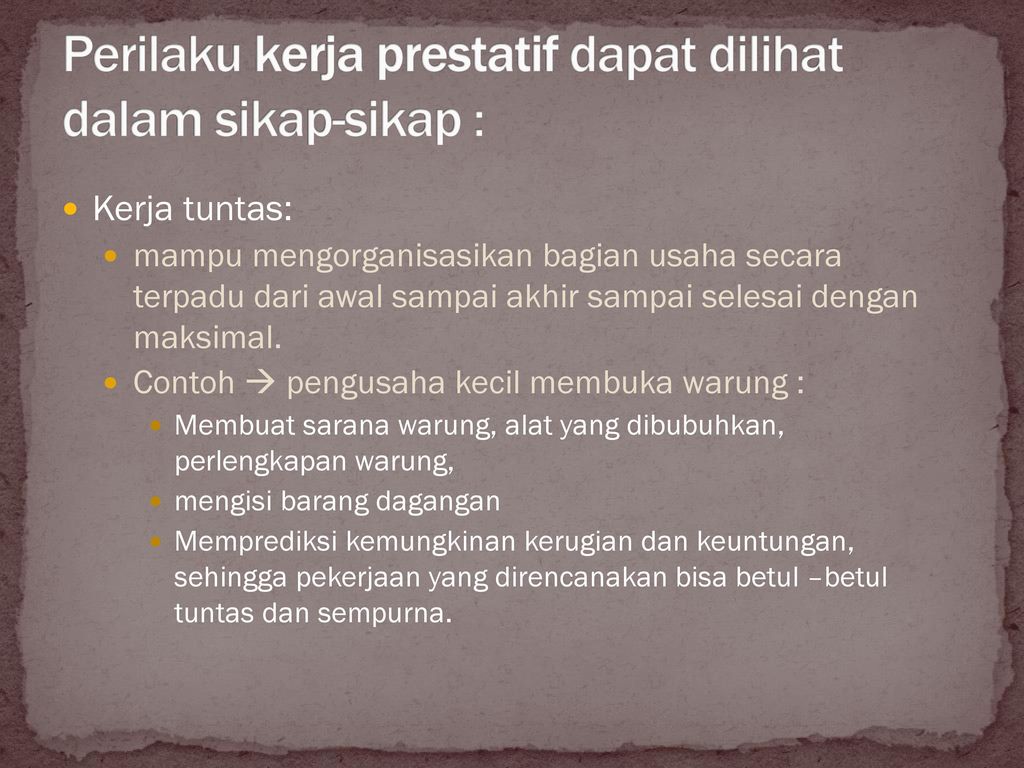 Perilaku Kerja Prestatif - Ppt Download