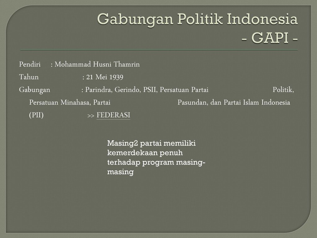 Gabungan Politik Indonesia - GAPI -
