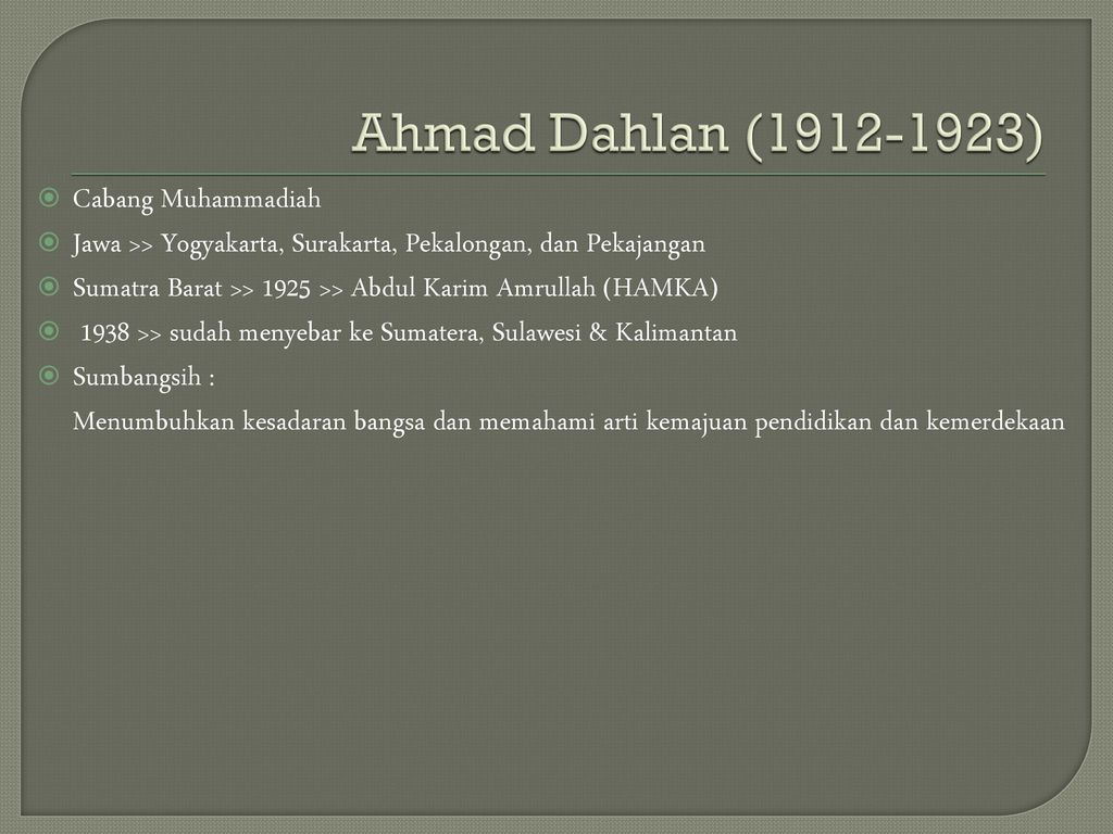 Ahmad Dahlan ( ) Cabang Muhammadiah