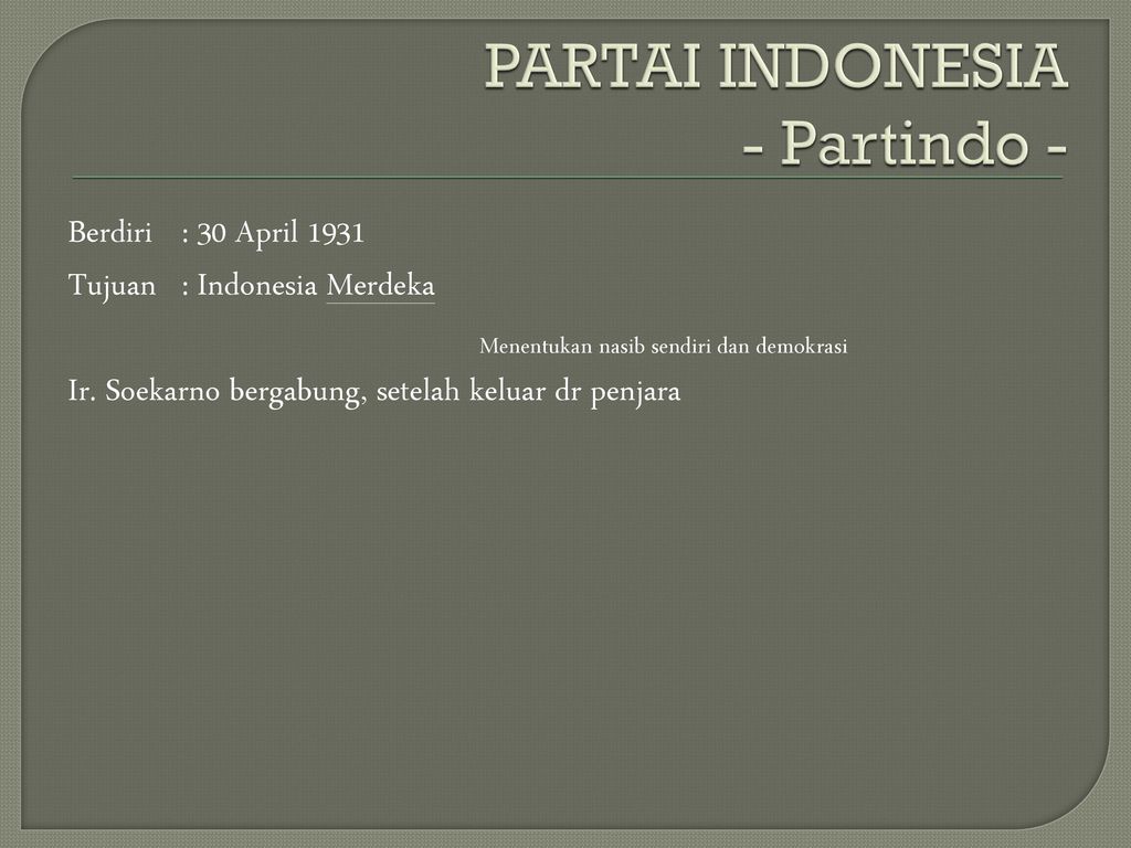 PARTAI INDONESIA - Partindo -