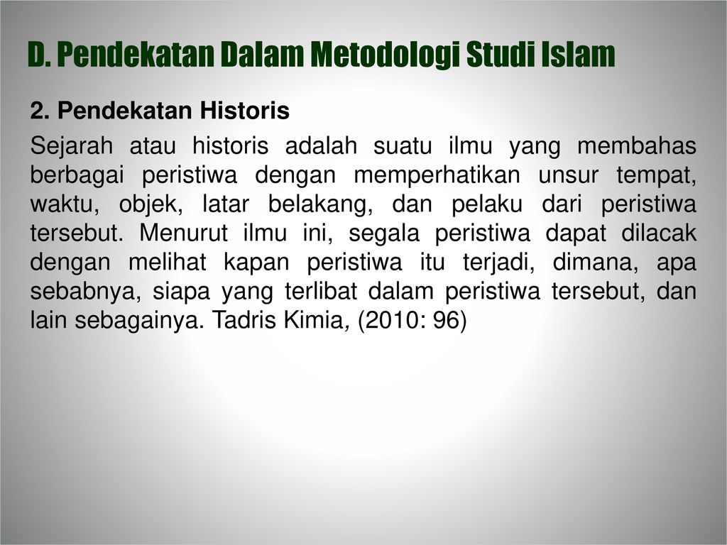 Pengantar Metodologi Studi Islam Ppt Download