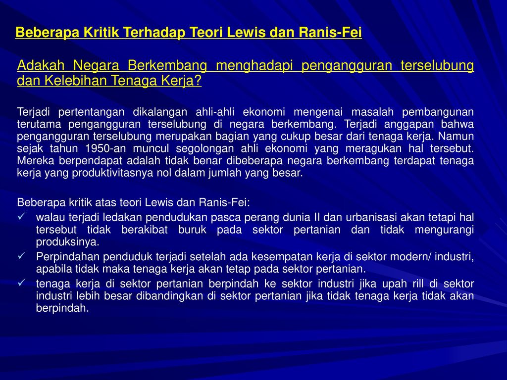 Proses Pembangunan Dalam Perekonomian Dengan Kelebihan Tenaga Kerja Ppt Download