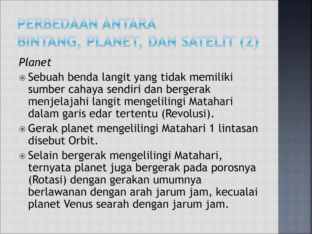 Perbedaan antara Bintang, Planet, dan Satelit (2)