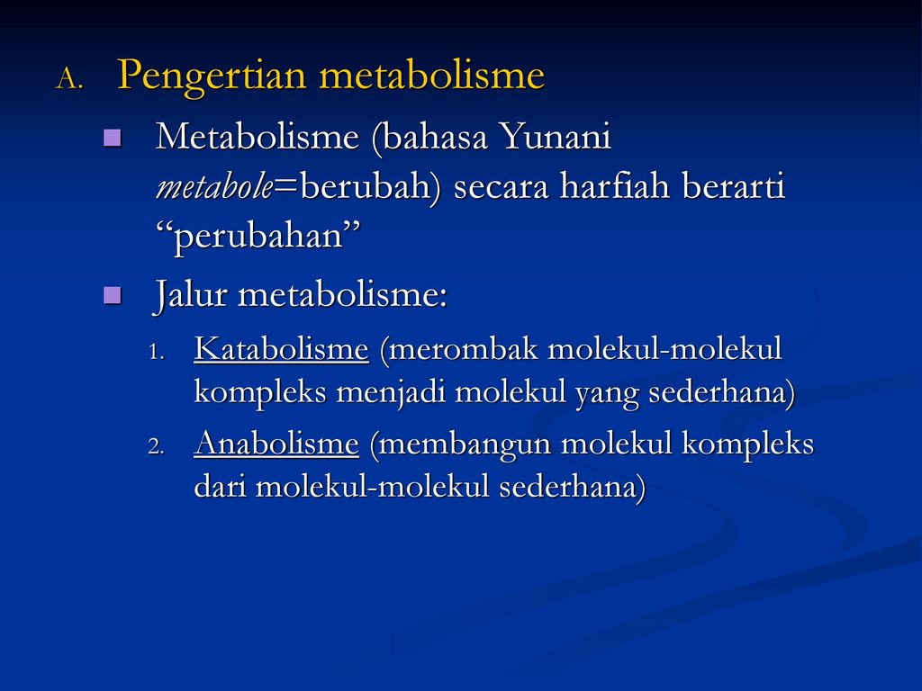 Pengertian metabolisme