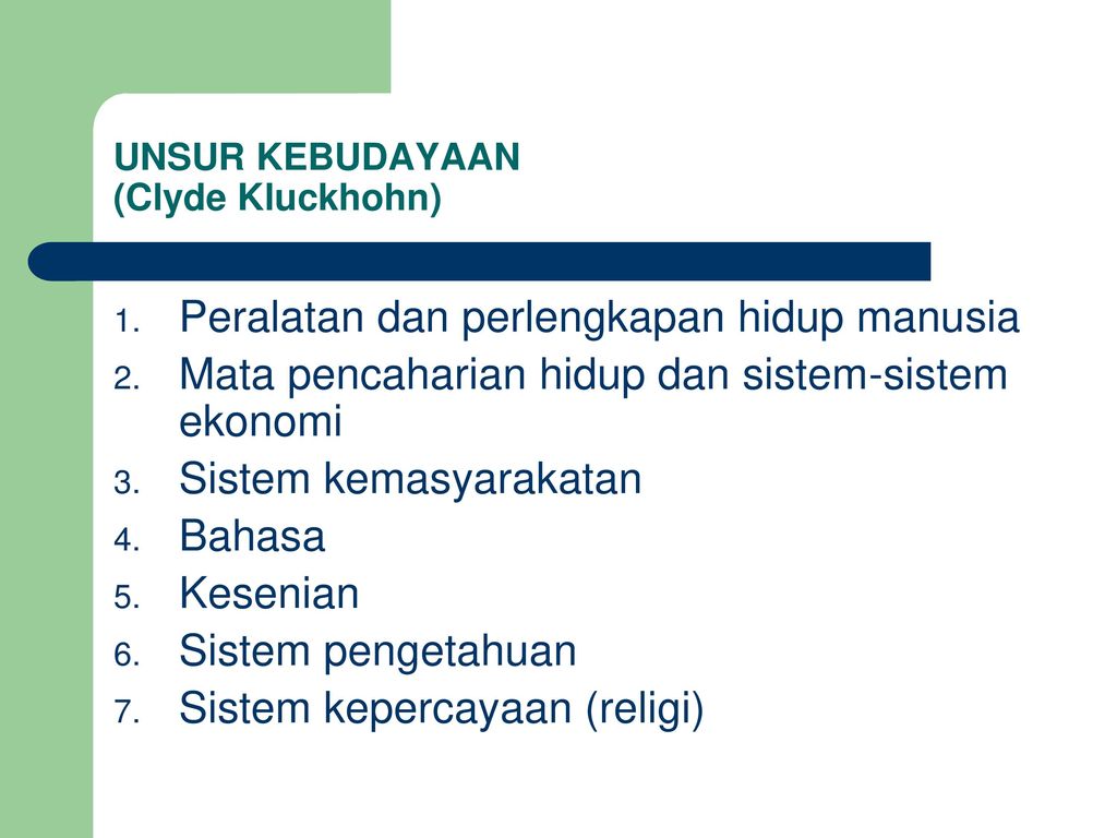 7 Unsur Kebudayaan – Studyhelp