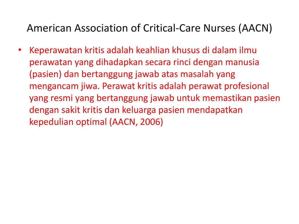 American Association of Critical-Care Nurses (AACN)