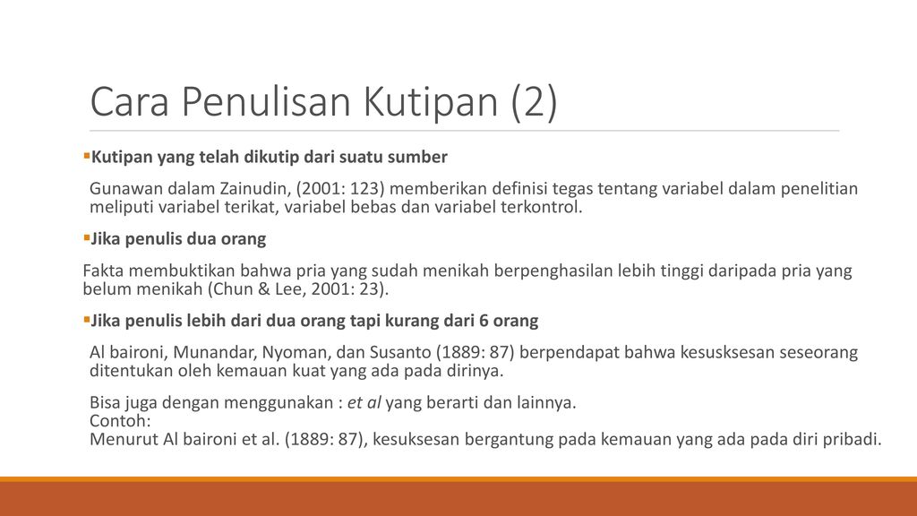 Penulisan Kutipan Dan Daftar Pustaka - Ppt Download