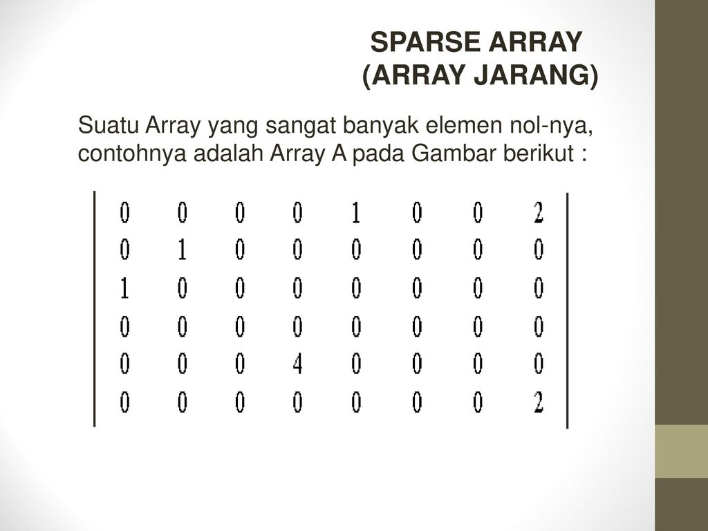 SPARSE ARRAY (ARRAY JARANG)