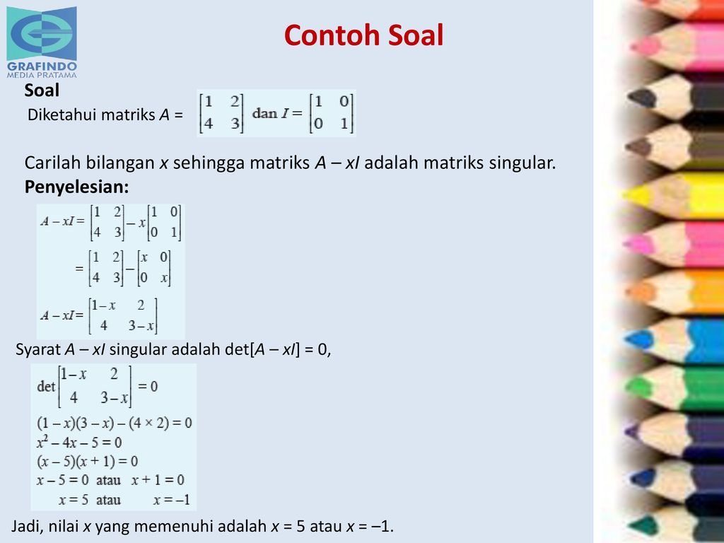 18 Contoh Soal Matriks X Yang Memenuhi Persamaan Kumpulan Contoh Soal