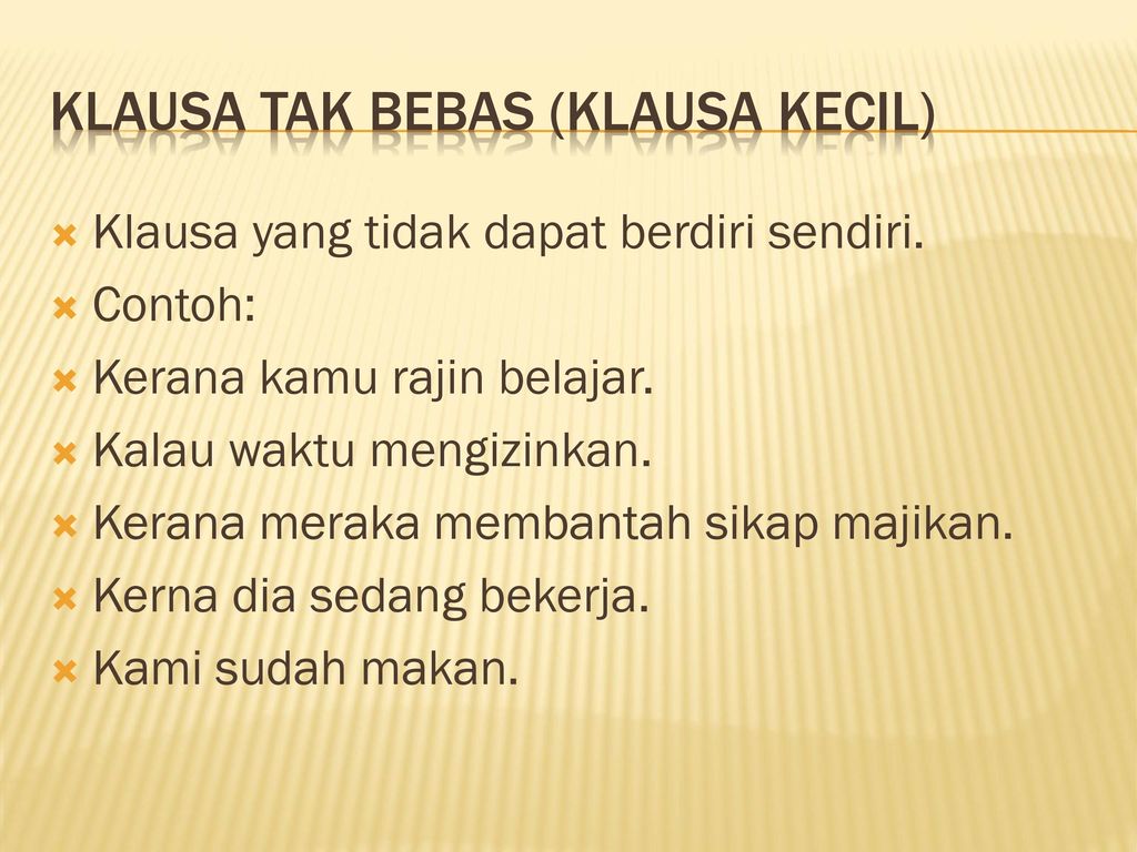 Contoh Klausa Bebas – Sinau