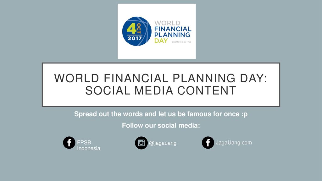 World financial planning day SOCIAL MEDIa CONTENT ppt download