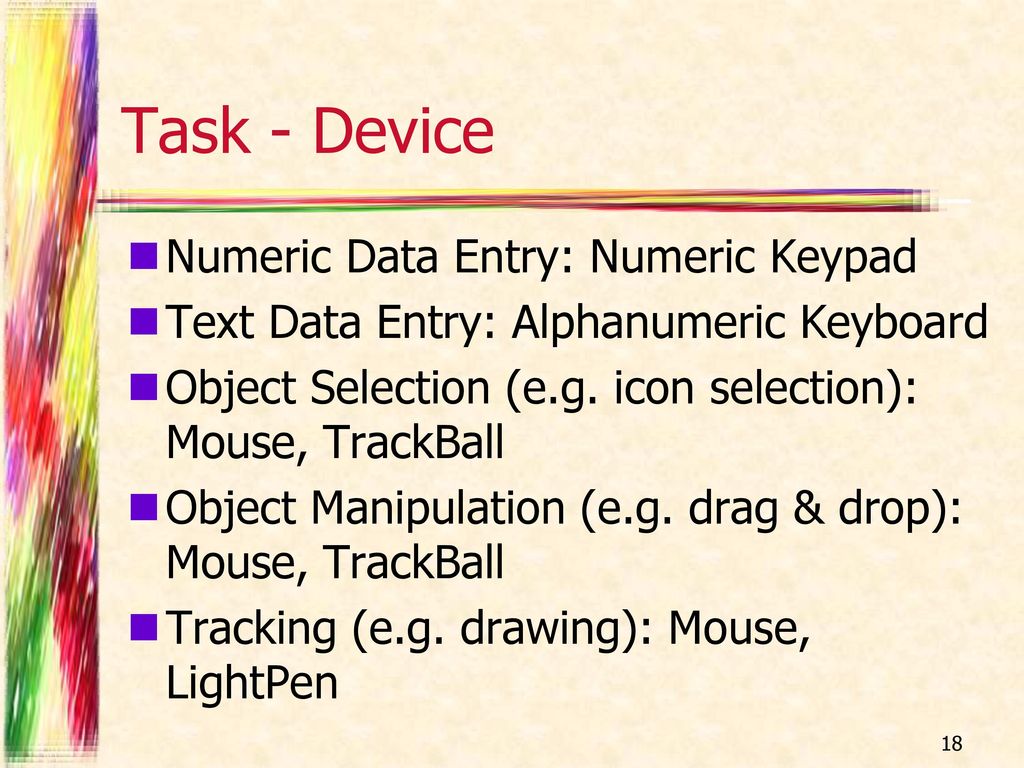 Device tasks