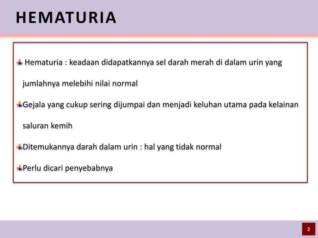 Penyebab hematuria