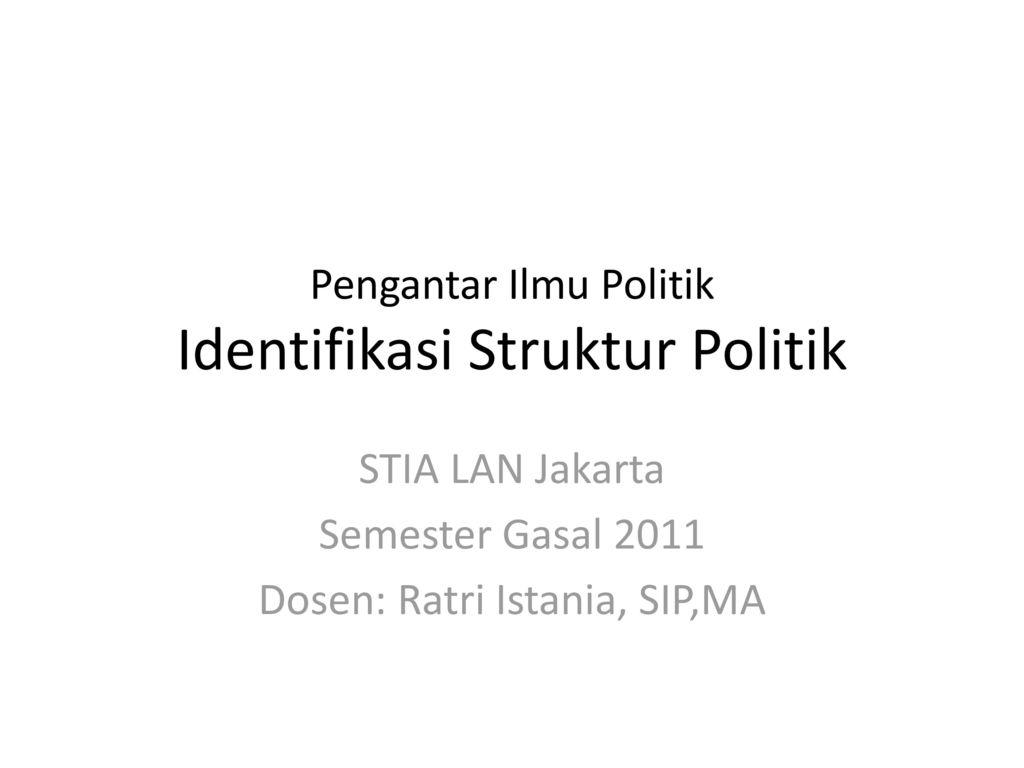 Pengantar Ilmu Politik Identifikasi Struktur Politik - Ppt Download