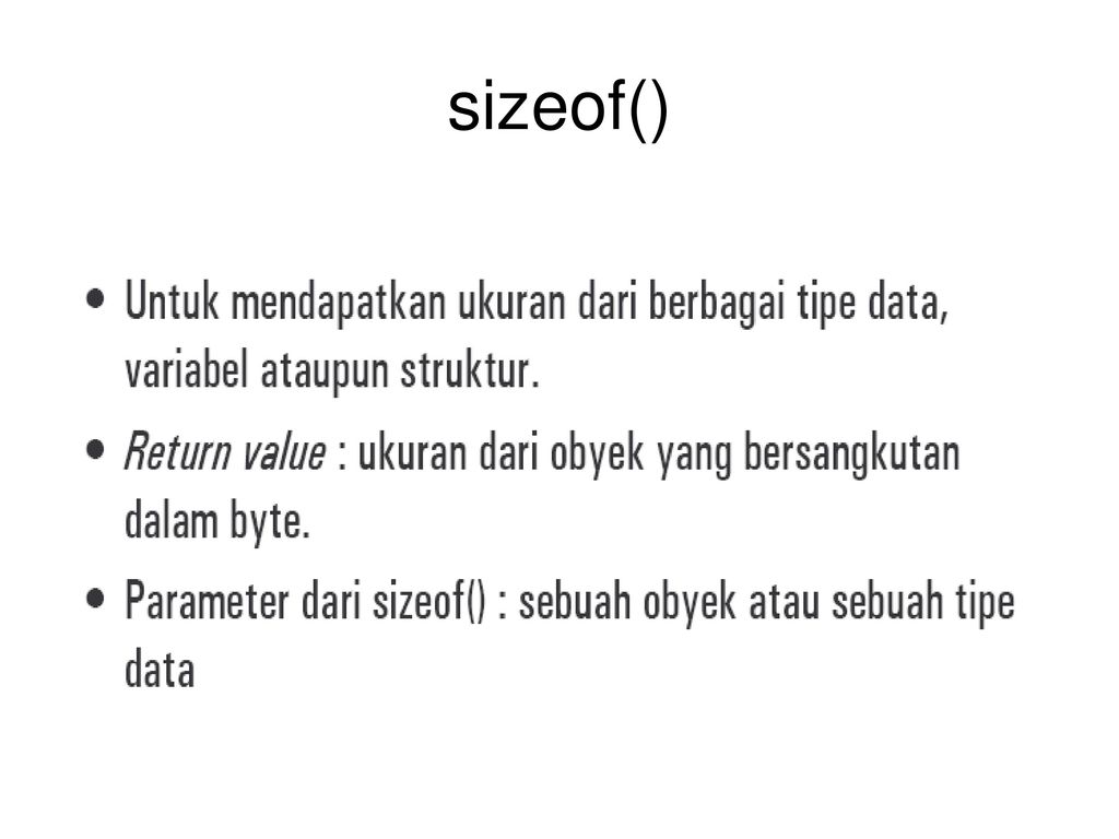 Sizeof. Sizeof 'NJK.