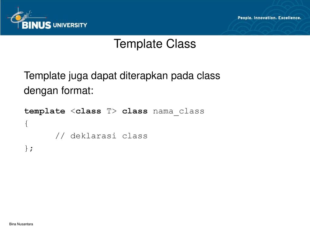 Template class t