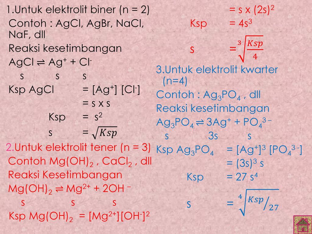 Untuk elektrolit biner (n = 2)