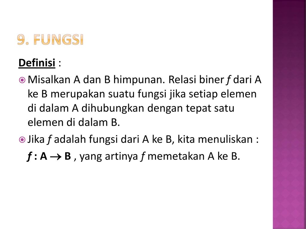 BAB III MATRIKS, RELASI DAN FUNGSI - Ppt Download