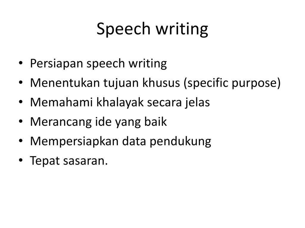 Writing a speech