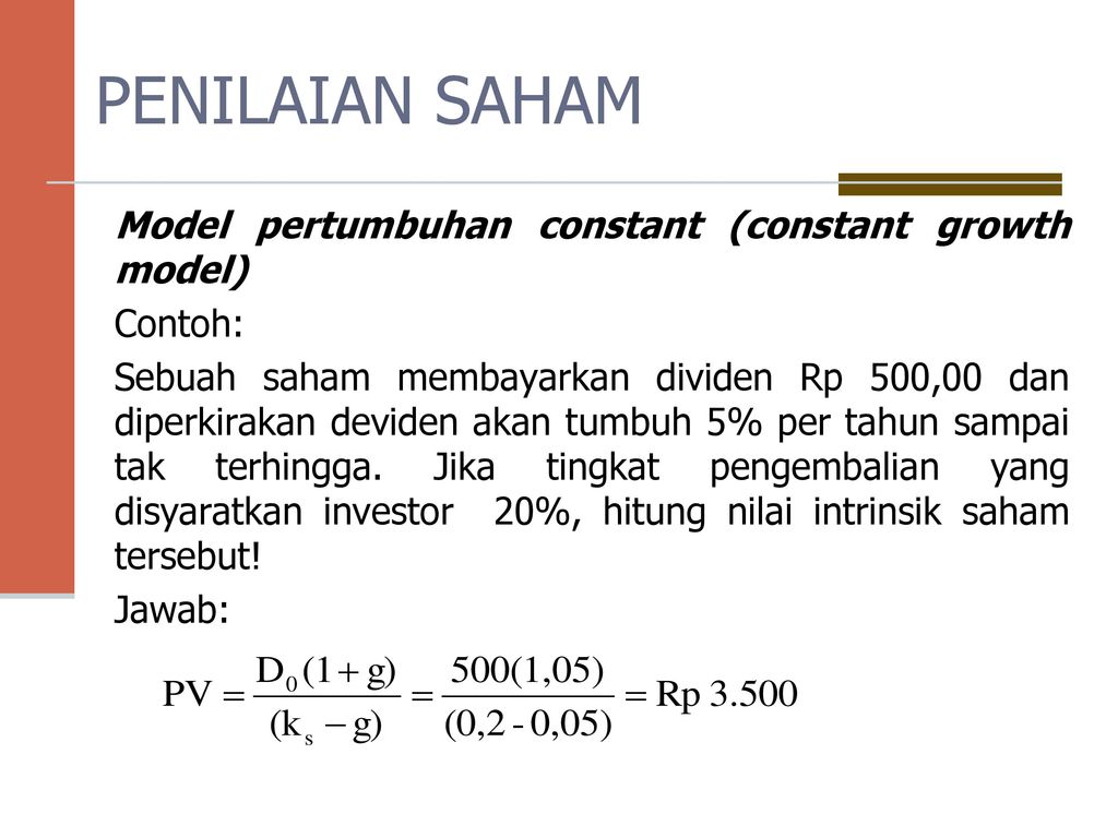 26++ Contoh soal nilai intrinsik saham info