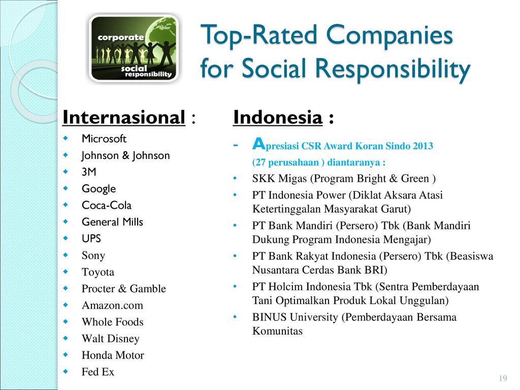 Top-Rated Companies for Social Responsibility