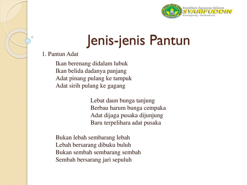 Rika Fausiyah Bahasa Indonesia Mi Materi Pantun Ppt Download