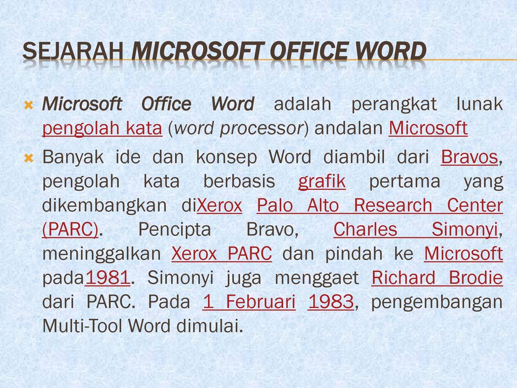 Sejarah Microsoft Office Word