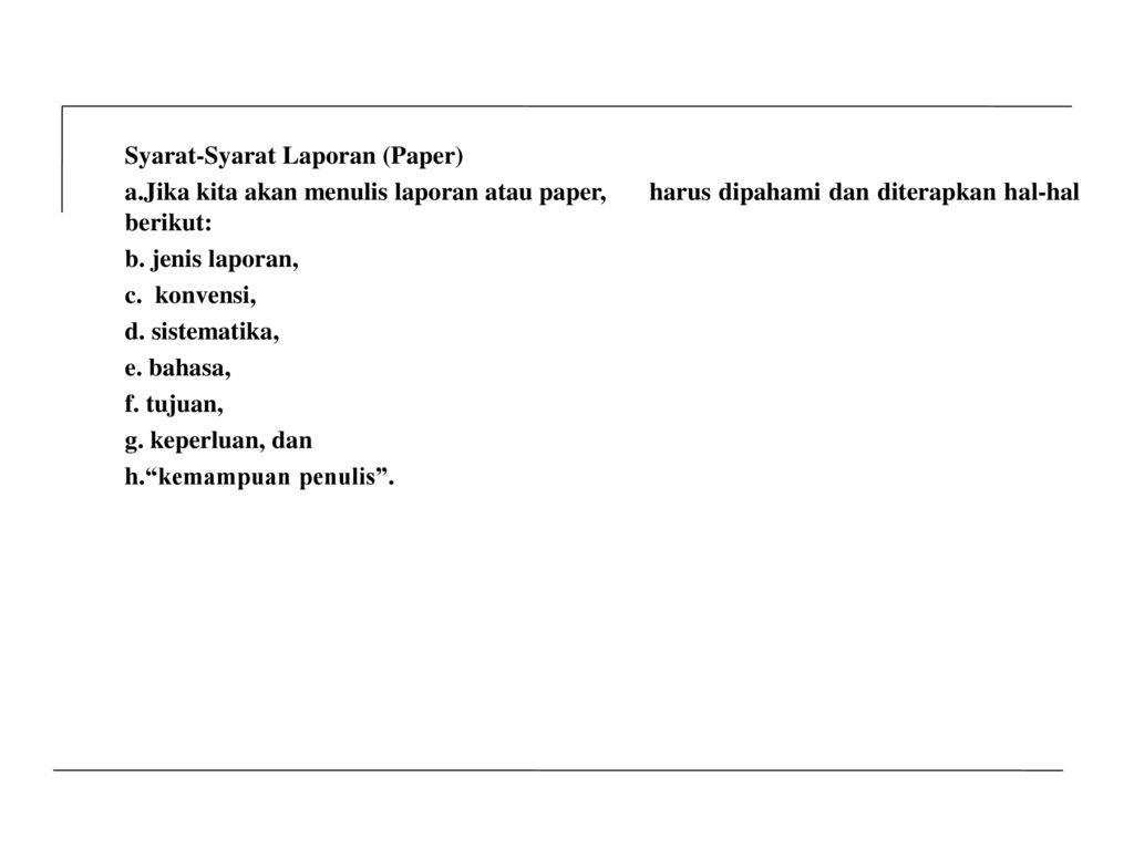 Syarat-Syarat Laporan (Paper) a
