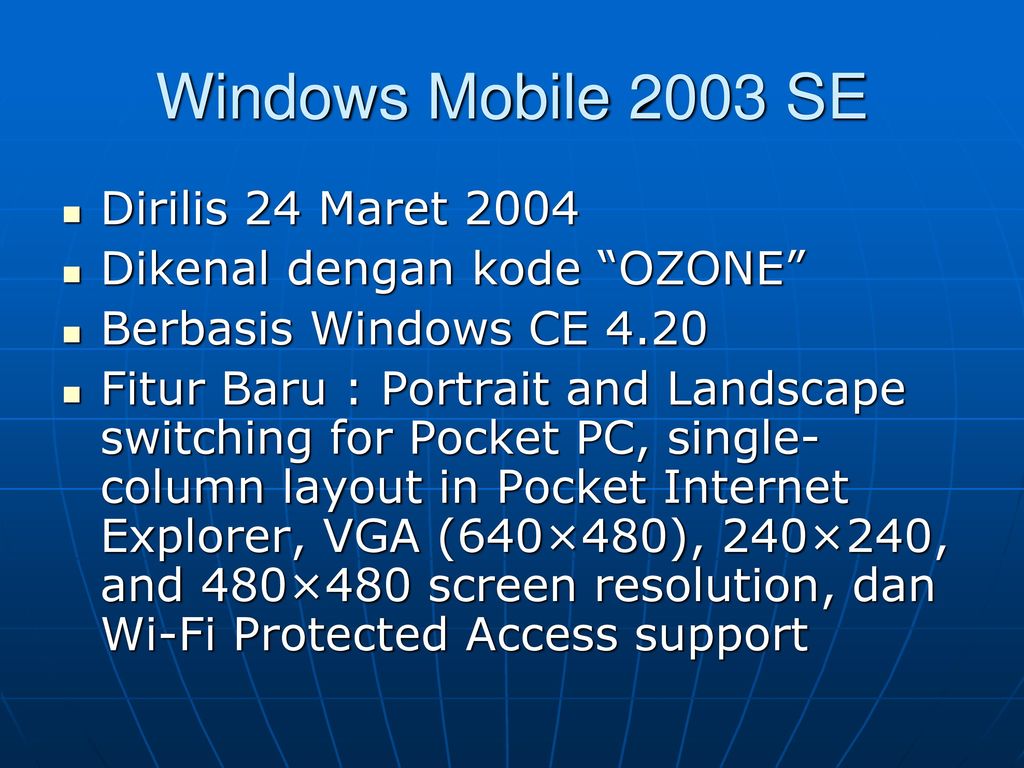 Windows mobile 2003