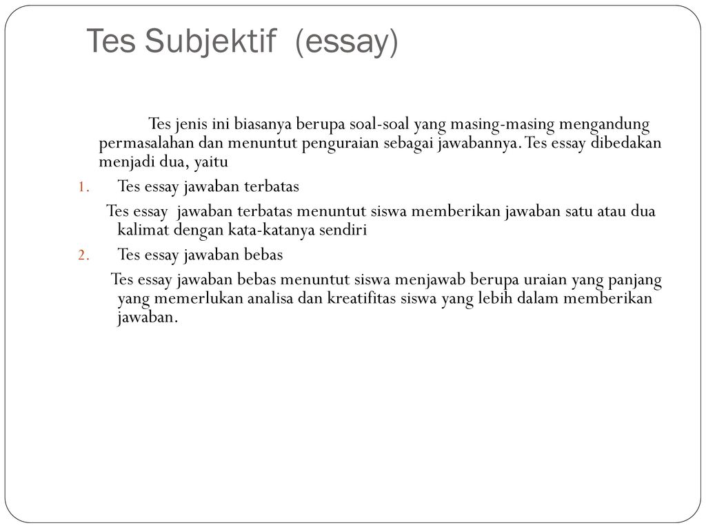 apa itu tes essay