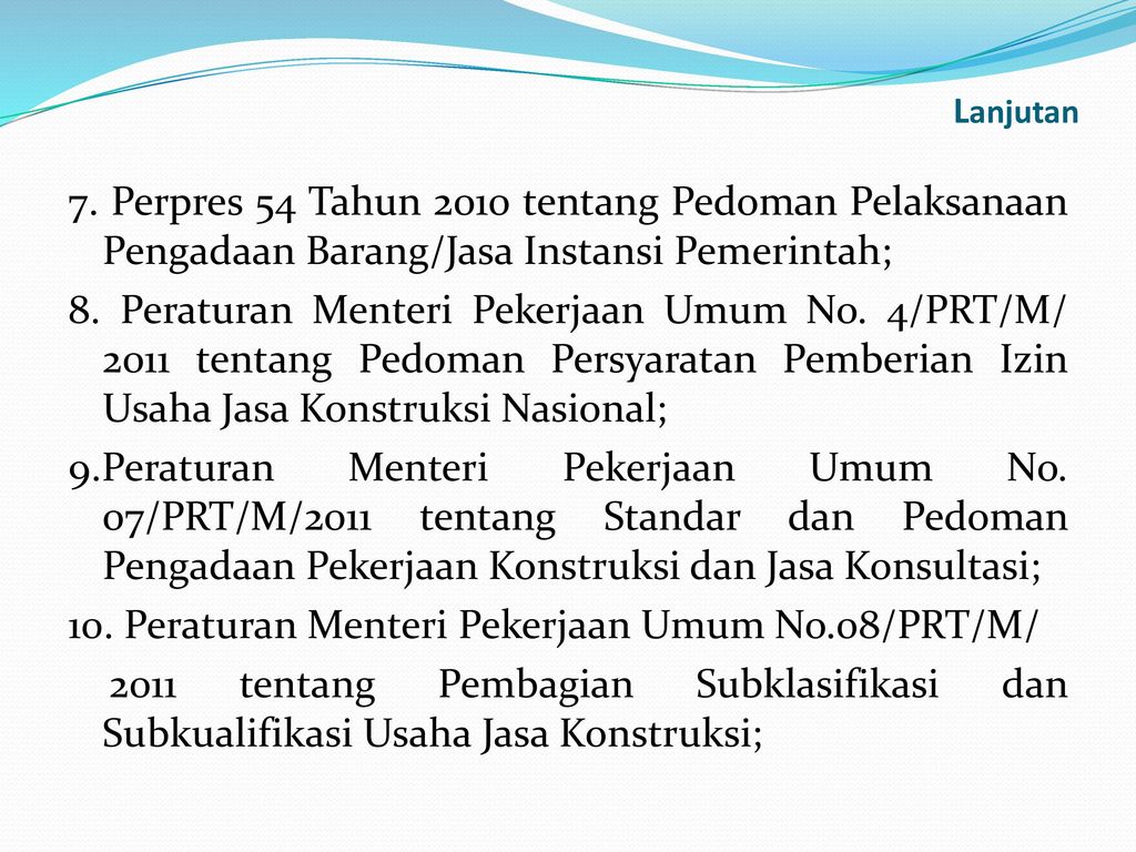 PERATURAN PERUNDANG-UNDANGAN JASA KONSTRUKSI - Ppt Download