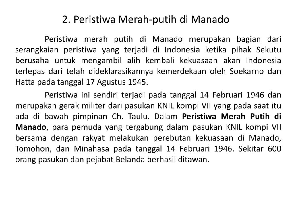 Gambar Peristiwa Merah Putih Di Manado