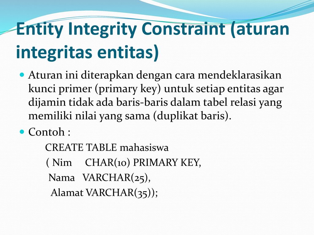 Integritas Basis Data #3,#4 - Ppt Download