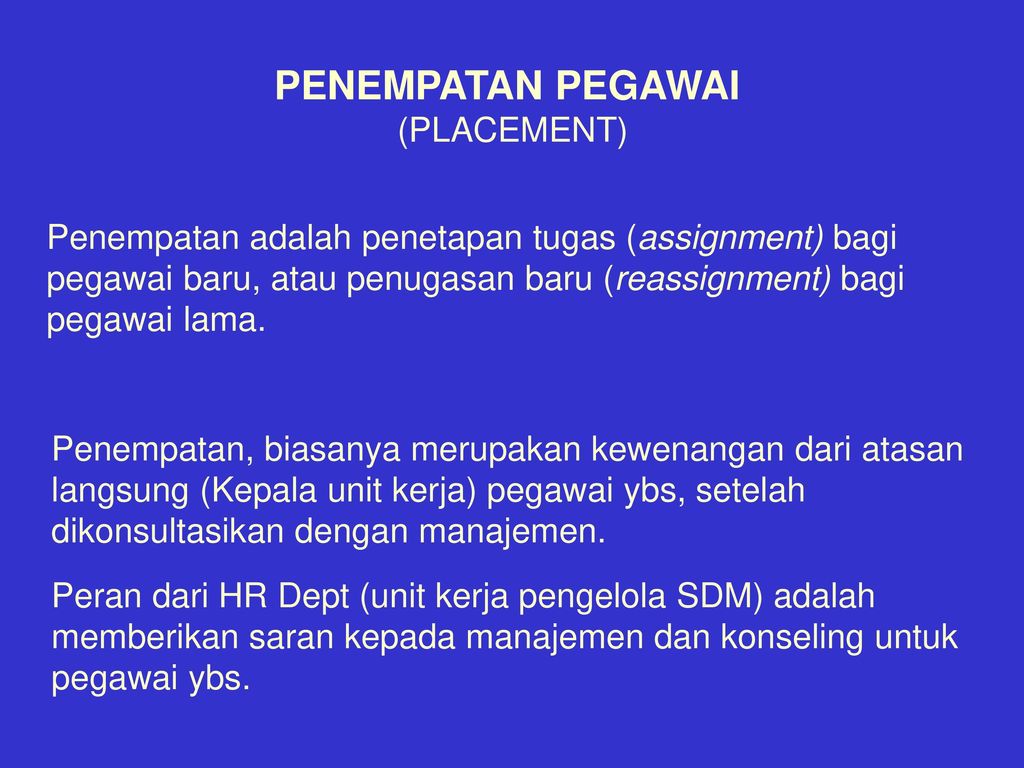 job assignment adalah