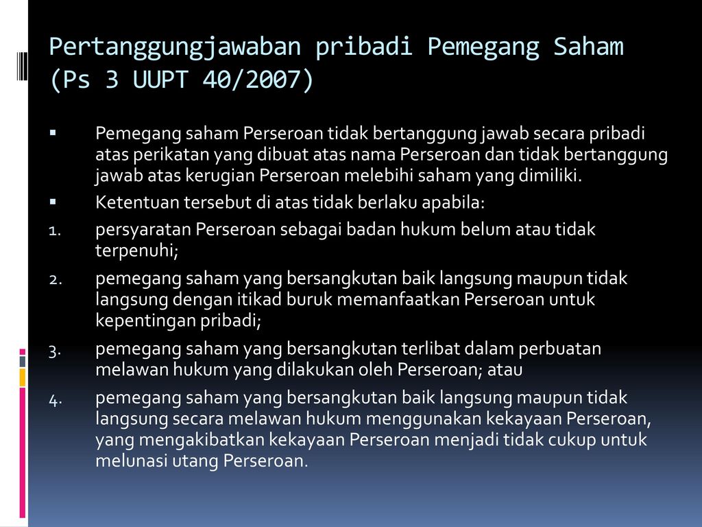 PERSEROAN TERBATAS (2) Struktur Modal Perseroan Terbatas - Ppt Download