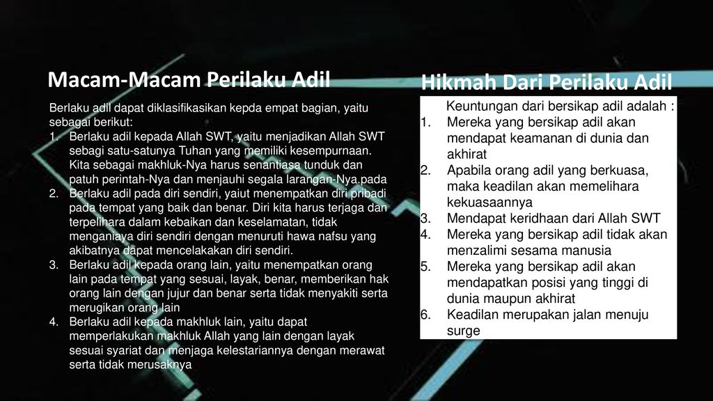 Perilaku Terpuji Adil Ridha Dan Amal Shaleh Ppt Download