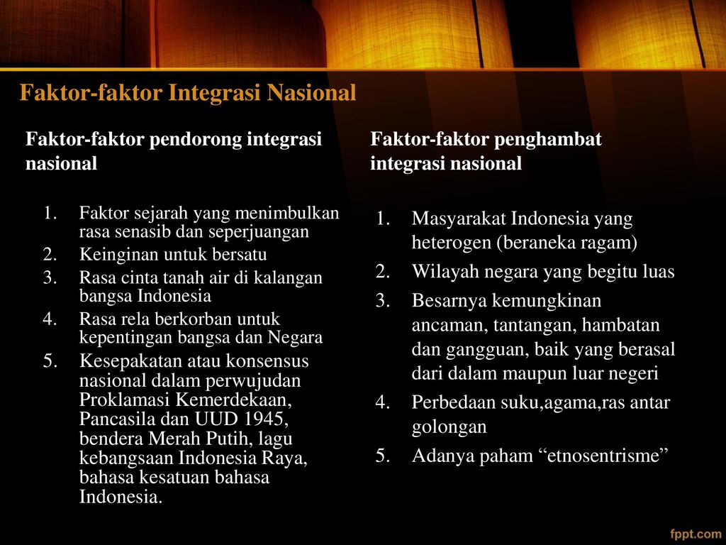 Berikut yang bukan termasuk hal-hal yang bisa menghambat terjadinya integrasi nasional adalah