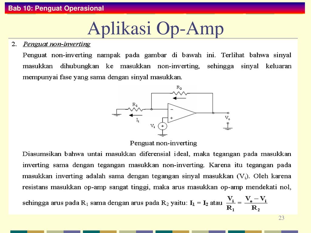 ELEKTRONIKA Bab 10 Penguat Operasional Oleh : M. Andang N - Ppt Download