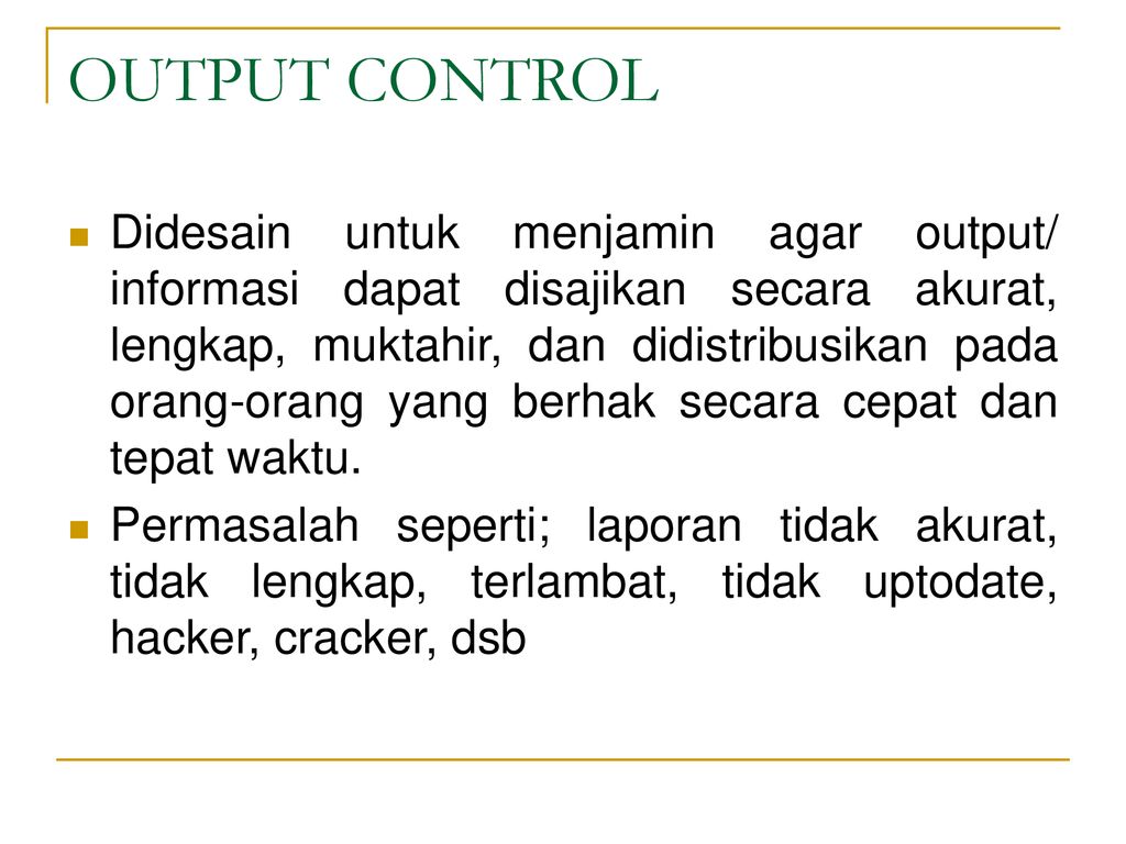 Output control