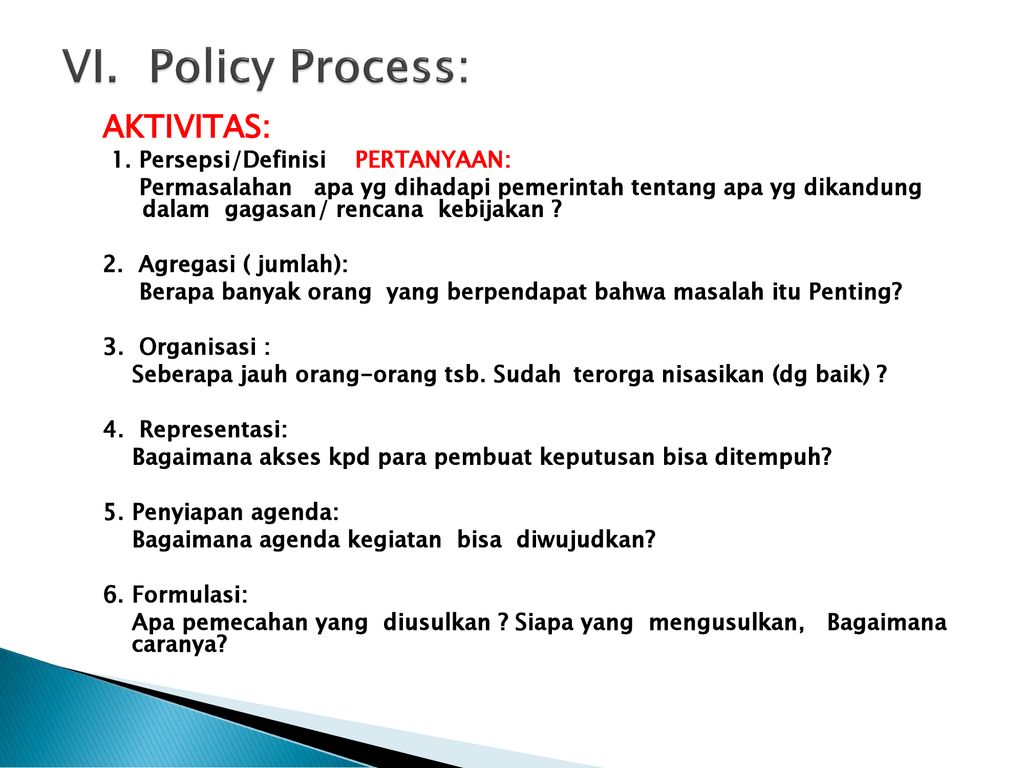 The political process. Policy process